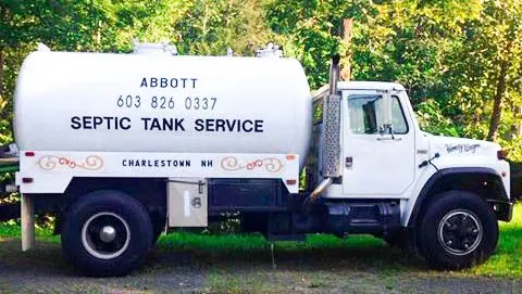 The Abbott Septic service truck, parked in Charlestown, New Hampshire.